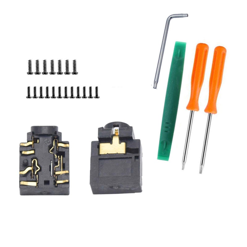 Onyehn 2-pack Replacement Headphone Jack Plug Port 3.5mm Headset Connector Port Socket for XBOX ONE ELITE Controller Model 1698 Replace+ T6 T8 Screwdrivers For XBOX ONE Wireless Controller Repair Part - Image 1